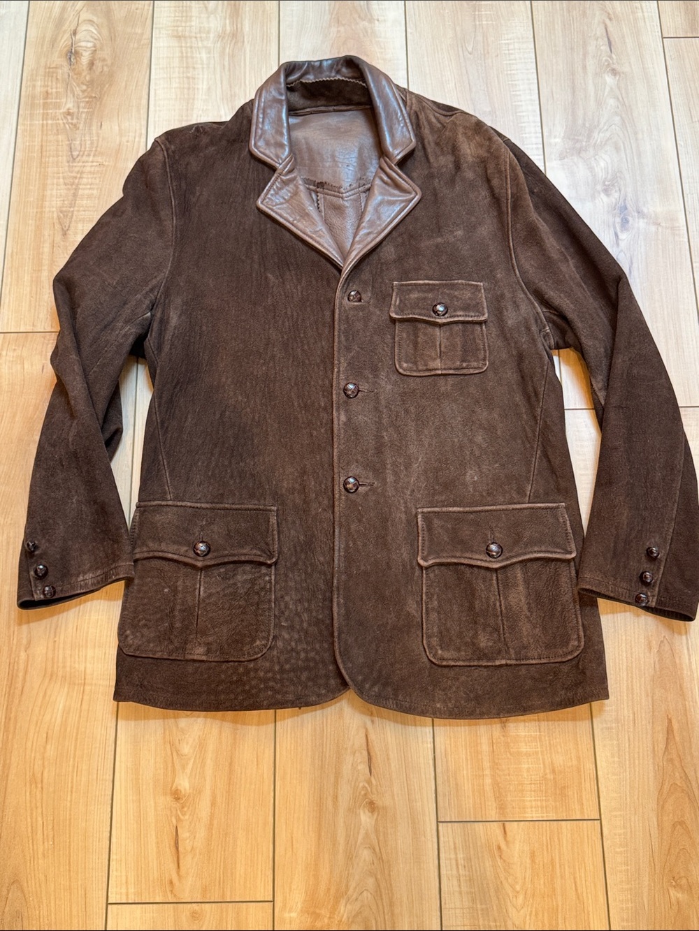 VTG Wilsons Men's Brown Suede Button-Front Jacket